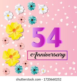 54 Years Anniversary Celebration Logo Vector Stock Vector (Royalty Free ...