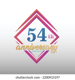 54 years anniversary celebration logotype. 54th anniversary logo collection. Set of anniversary design template. Vector and illustration.