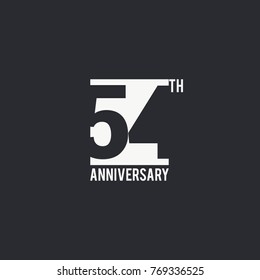 54 Years Anniversary celebration simple design. silhouette number inside white box vector illustration. logo type