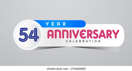 54 Years Anniversary Celebration Vector Template Design Illustration