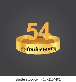 54 Years Anniversary Celebration Vector Template Design Illustration