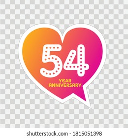 54 Years Anniversary Celebration Vector Template Design Illustration