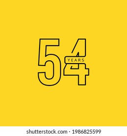 54 Years Anniversary Celebration Vector Template Design Illustration