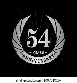 54 years anniversary. Elegant anniversary design. 54 years logo.