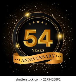 54 Years Anniversary Golden Anniversary Celebration Stock Vector ...