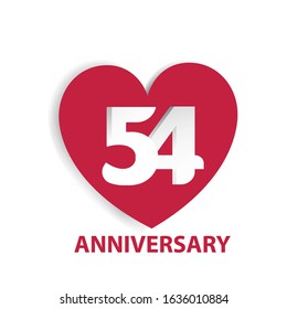 54 Years Anniversary Logo Celebration With Love