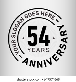 54 years anniversary logo template. Vector and illustration.