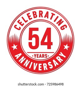 54 years anniversary logo. Vector and illustration.