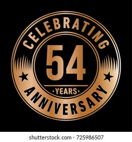 54 years anniversary logo. Vector and illustration.