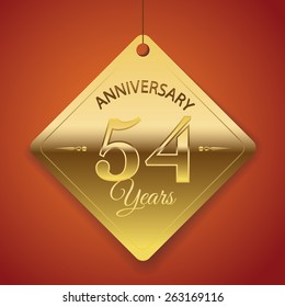 54 Years Anniversary poster / template/ tag design Vector
