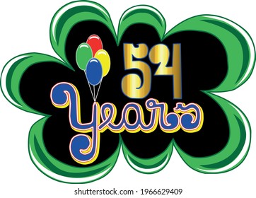 54 years black green and golden
