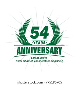 54 years design template. Anniversary vector and illustration template.