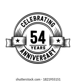 54 years logo design template. 54th anniversary vector and illustration.