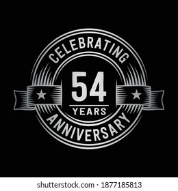54 years logo design template. 54th anniversary vector and illustration.