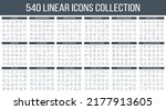 540 linear icons collection in different categories. Big set of icons