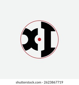 542 letter logo shape geometric math educational learning round circle ellipse gun target negative space X I