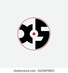547 letter logo shape geometric math educational learning round circle ellipse gun target negative space X S