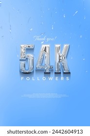 54k thank you followers with bright blue numbers and with a cool theme.