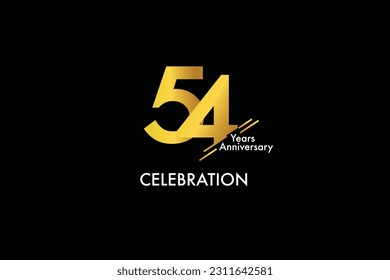  54th, 54 years, 54 year anniversarygold color on black background abstract style logotype. anniversary with gold color isolated on black background, vector design for celebration vector