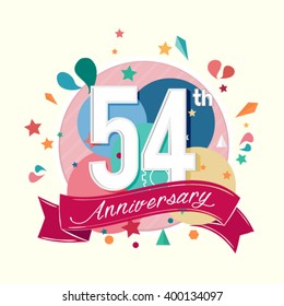 54th anniversary with abstract background