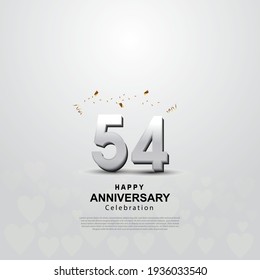Antecedentes del 54º aniversario con ilustración de número 3D