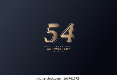 54th anniversary background with illustrations with gold colored figures and the inscriptions below.