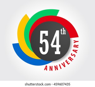 54th Anniversary celebration background, 54 years anniversary card illustration - vector eps10