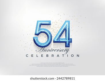 54th anniversary celebration design, celebration premium vector background. Premium vector background for greeting and celebration.