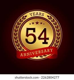 54th anniversary celebration logo design. Vector Eps10