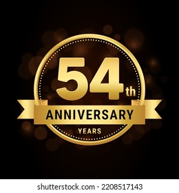 54th Anniversary Anniversary Celebration Template Design Stock Vector ...