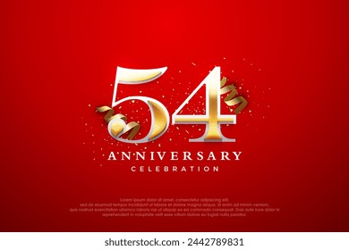 54th anniversary celebration, vector premium elegant and luxurious design. Premium vector background for greeting and celebration.