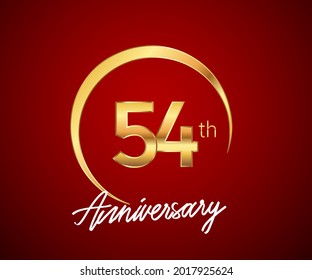 54th Anniversary Golden Color Circle Ring Stock Vector (Royalty Free ...