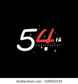 54th anniversary logo design template