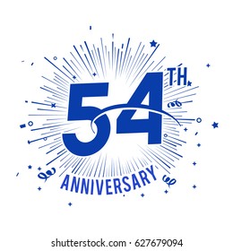 54th anniversary logo with firework and swoosh