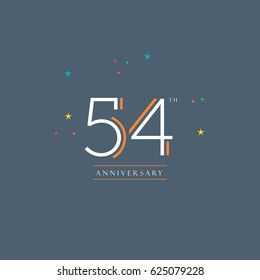 54th Anniversary logo symbol vector element