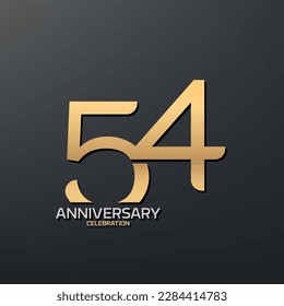 54th Anniversary logotype design. modern Celebrate Anniversary Logo