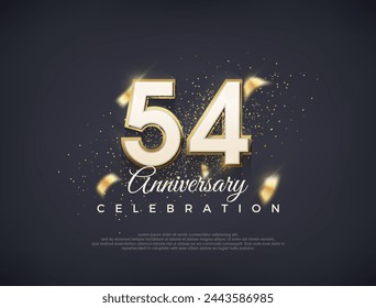 Número de 54 aniversario con números de lujo. diseño vectorial premium. Vector premium para póster, banner, saludo de celebración.