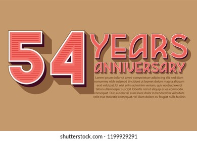 54th Anniversary numbers. background for anniversary