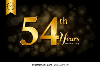 54th anniversary template design. for booklet, leaflet, magazine, brochure poster, banner, web, invitation or greeting card. Vector illustrations.