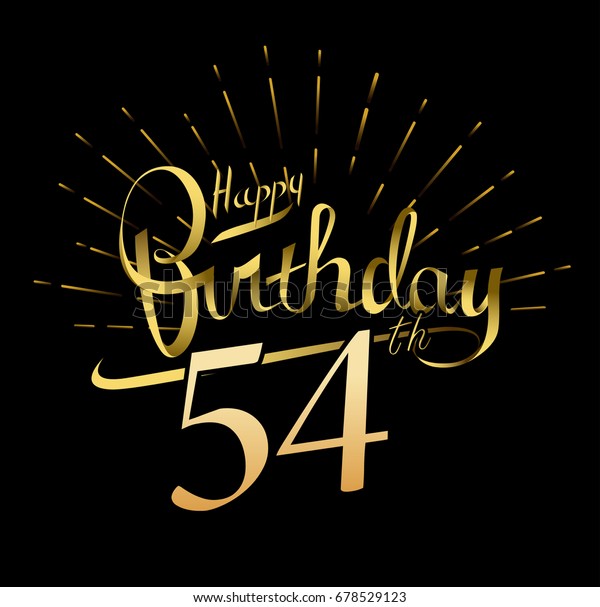 54th Happy Birthday Logo Beautiful Greeting Stock Vector (Royalty Free ...