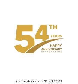 Plantilla de diseño para el 54º aniversario. ilustración de plantilla de vector