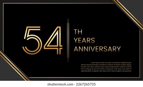 54th year anniversary design template. vector template illustration