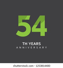 54th Year Anniversary Vector Template Design Illustration.