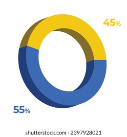 55 45 3d donut pie chart illustration eps vector