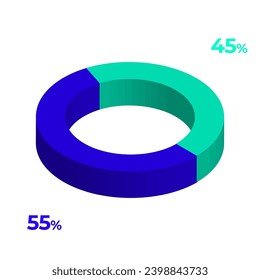 55 45 3d donut pie chart illustration eps vector