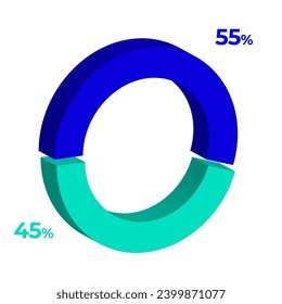55 45 3d donut pie chart illustration eps vector