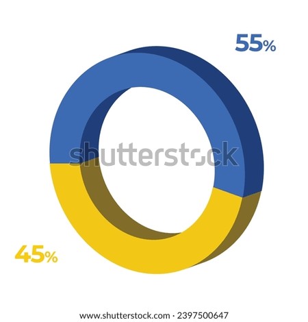 55 45 3d donut pie chart illustration eps vector