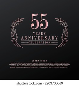 55 Anniversary celebration 3d vector template design illustration