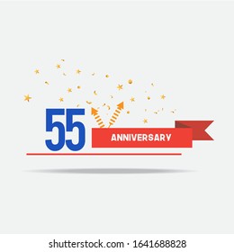 55 anniversary celebration vector concept template design illustration