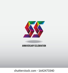 55 anniversary celebration vector concept template design illustration